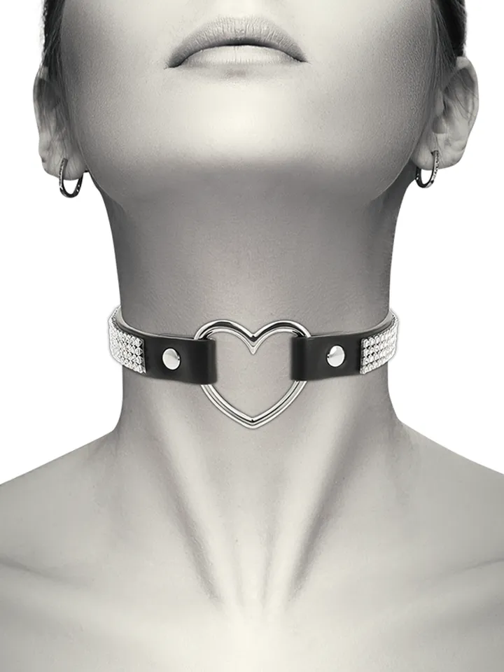 Hand Crafted Choker Vegan Leather Heart - BDSM Dūsintuvas (Chokeris) 1 [full]