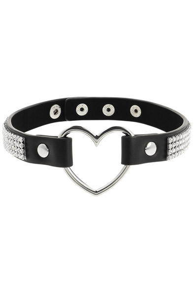 Hand Crafted Choker Vegan Leather Heart - BDSM Dūsintuvas (Chokeris) 2