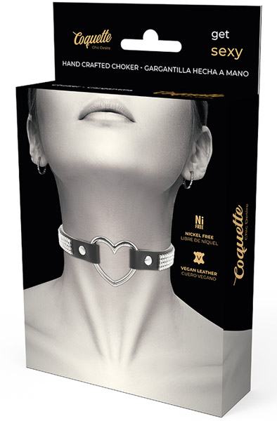 Hand Crafted Choker Vegan Leather Heart - BDSM Dūsintuvas (Chokeris) 3