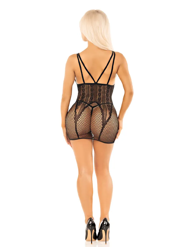 Heart Net Mini Dress Black - Suknelės ir Sijonai 3 [full]