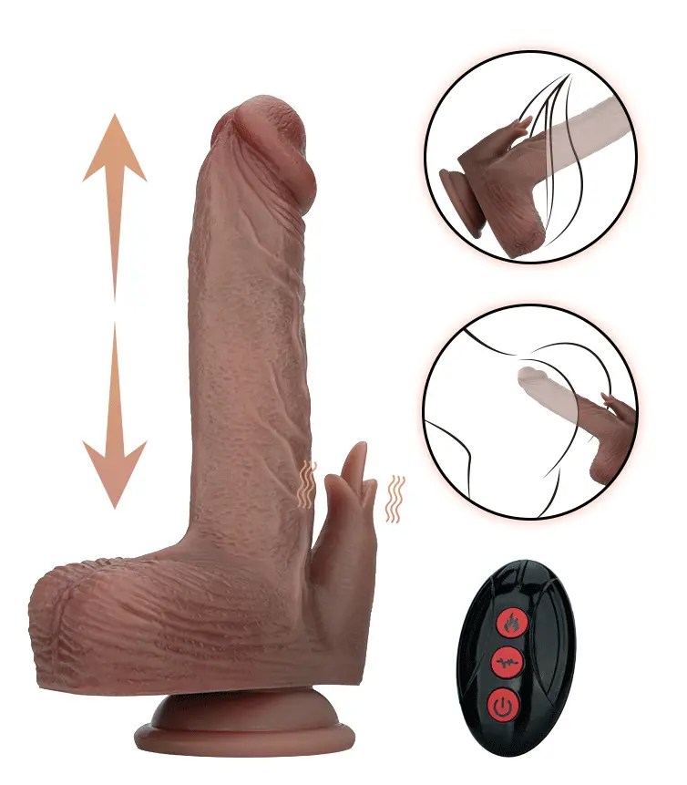 Heated Thrusting & Rotating Dildo With Clitoral Stimulation - Vibruojantis dildo 2 [full]