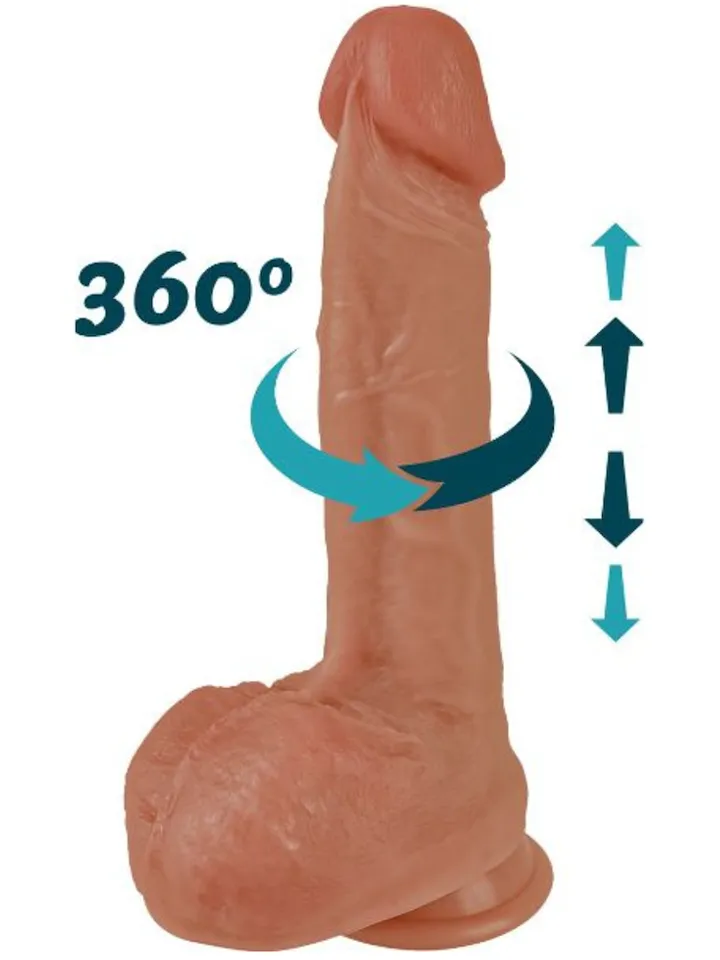 Heating, Thrusting & Rotating Silicone Dildo 22 cm - Vibruojantis dildo 3