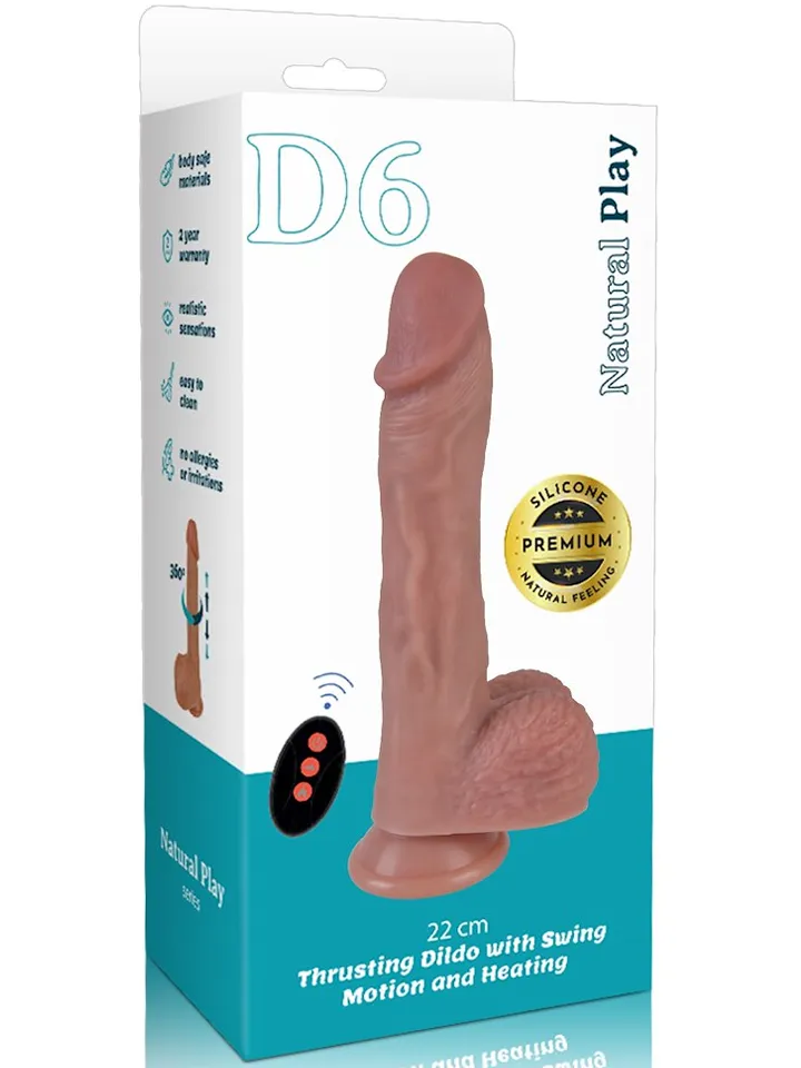 Heating, Thrusting & Rotating Silicone Dildo 22 cm - Vibruojantis dildo 5