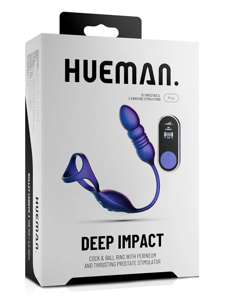 Hueman Deep Impact Cock & Ball Ring - Prostatos vibratorius su varpos žiedu 5 [full]