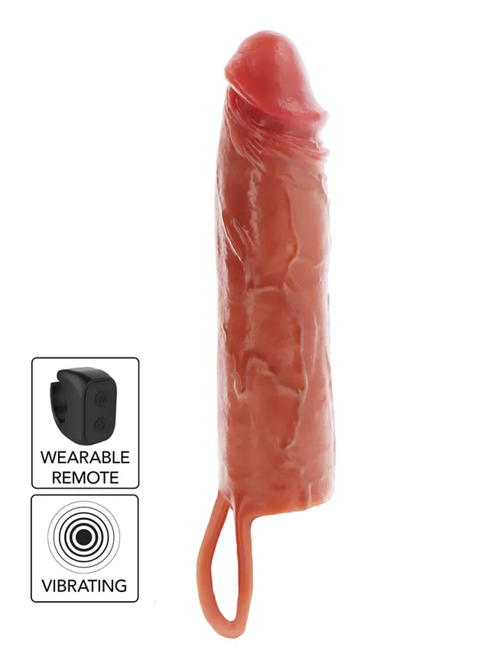 Hydrated Skin Penis Sleeve Vibrating 20 cm - Vibruojantis varpos plėtra 1 [full]