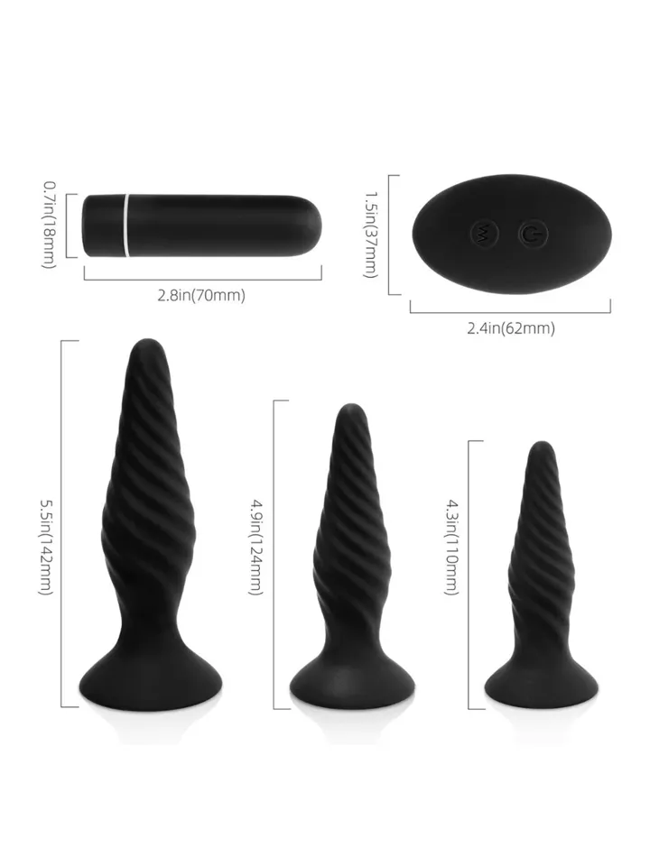 Idris Vibrating Anal Plug Set - Analiniai žaislai rinkinyje 3 [full]