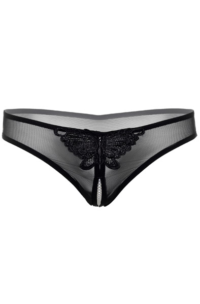 Indra Crotchless Beaded Thong - Kelnaitės be tarpkojinės kelnaitės 3