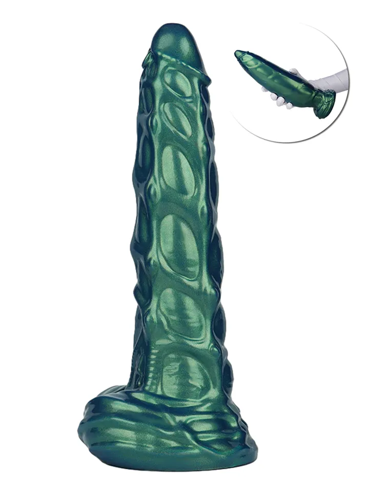 Inflatable Monster Dildo Green 24 cm - Pripučiamas dildo 1 [full]