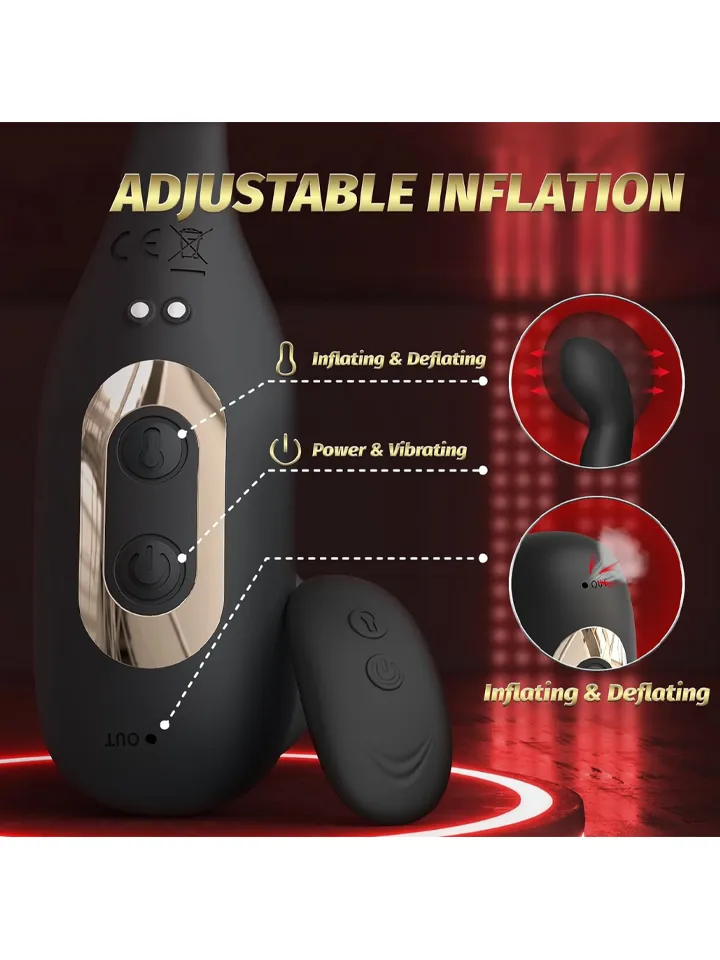 Inflatable Vibrating Prostate Massager - Prostatos vibratorius su varpos žiedu 3 [full]