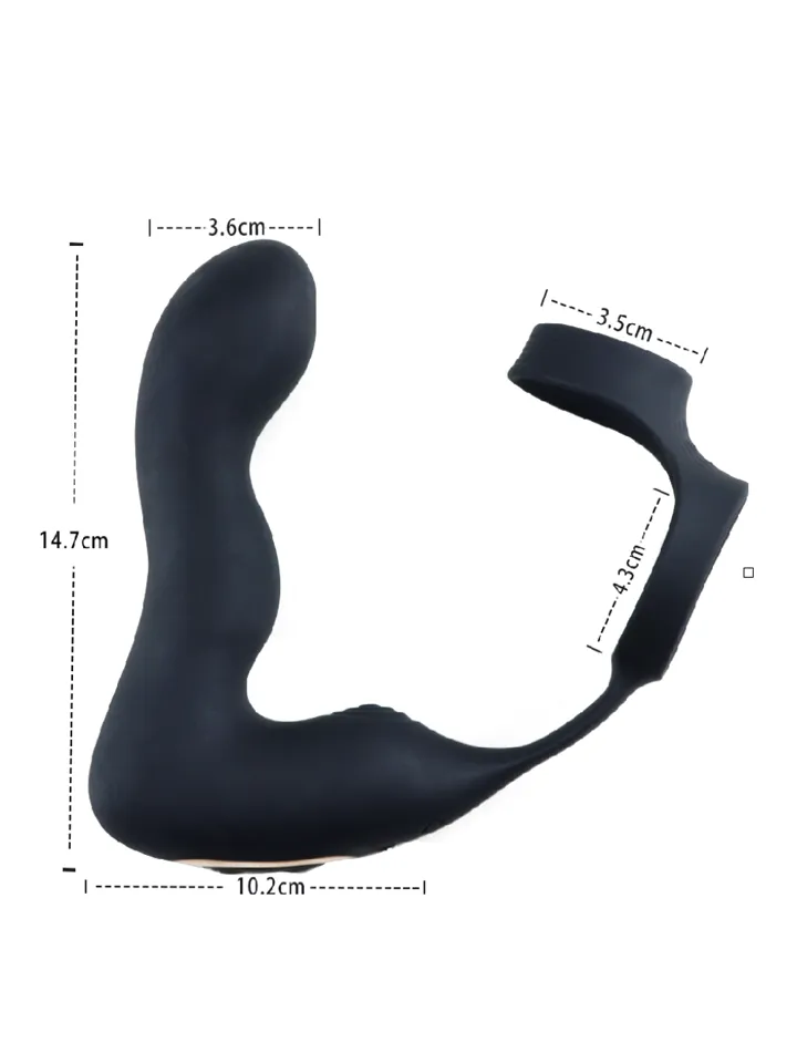 Inflatable Vibrating Prostate Massager - Prostatos vibratorius su varpos žiedu 5