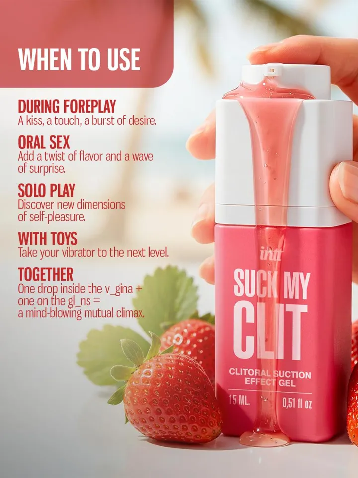 Intt Suck My Clit Gel Wild Strawberry 15ml - Stimuliuojantis gelis 3 [full]