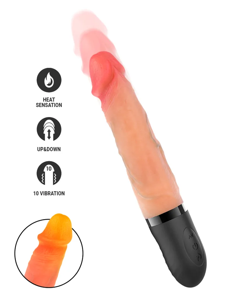 Jean Up & Down Vibrator With Heat Effect 24 cm - Vibruojantis dildo 1 [full]