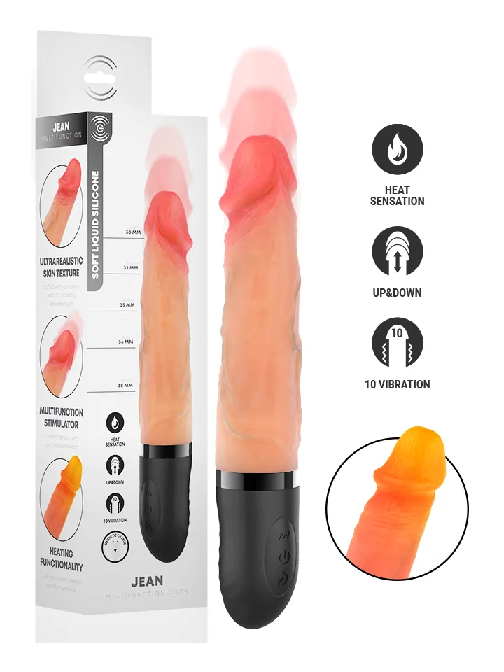 Jean Up & Down Vibrator With Heat Effect 24 cm - Vibruojantis dildo 6 [full]