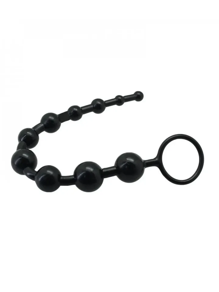 Jelly Long Anal Beads Black 31 cm - Analiniai karoliukai 1 [full]