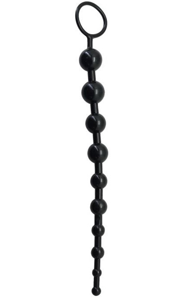 Jelly Long Anal Beads Black 31 cm - Analiniai karoliukai 2