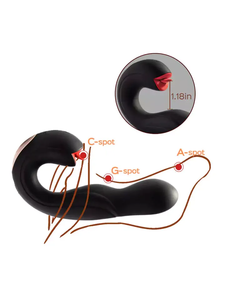 Joi Pro Rotating Head G-spot Vibrator & Clit Licker Red - G taško vibratorius 3 [full]
