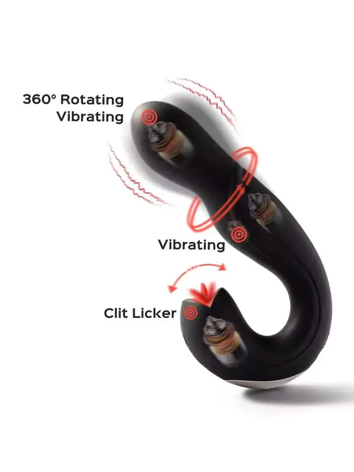 Joi Pro Rotating Head G-spot Vibrator & Clit Licker Red - G taško vibratorius 4 [full]