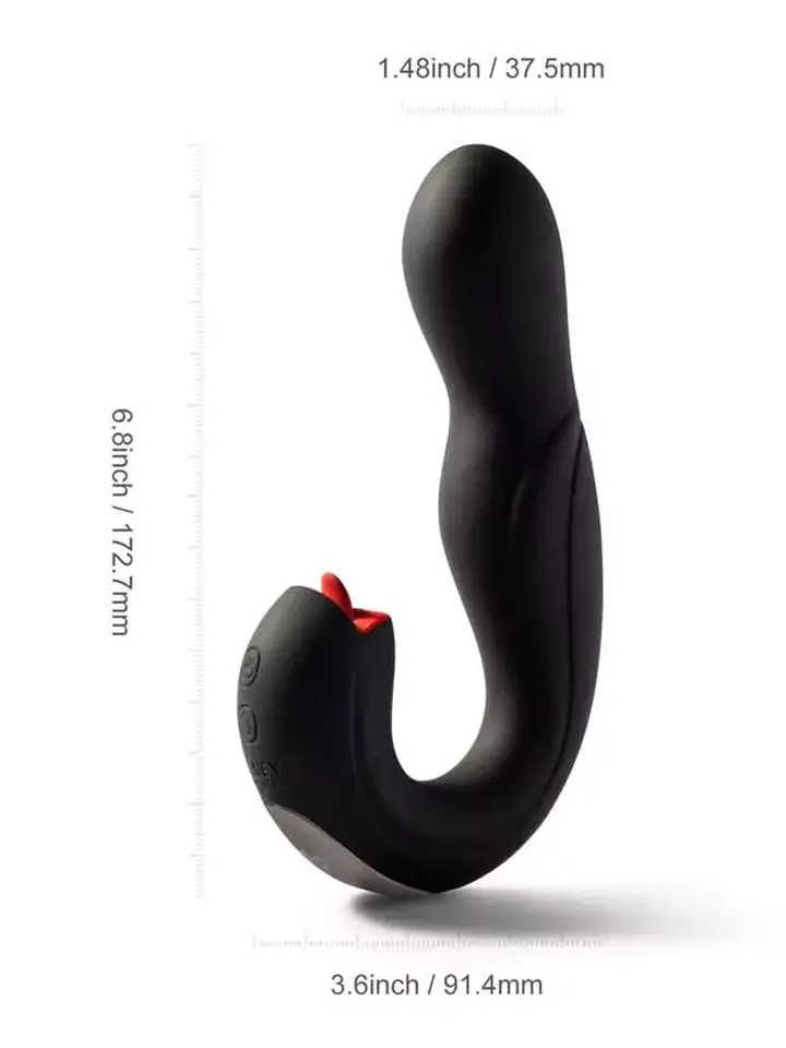 Joi Pro Rotating Head G-spot Vibrator & Clit Licker Red - G taško vibratorius 5 [full]