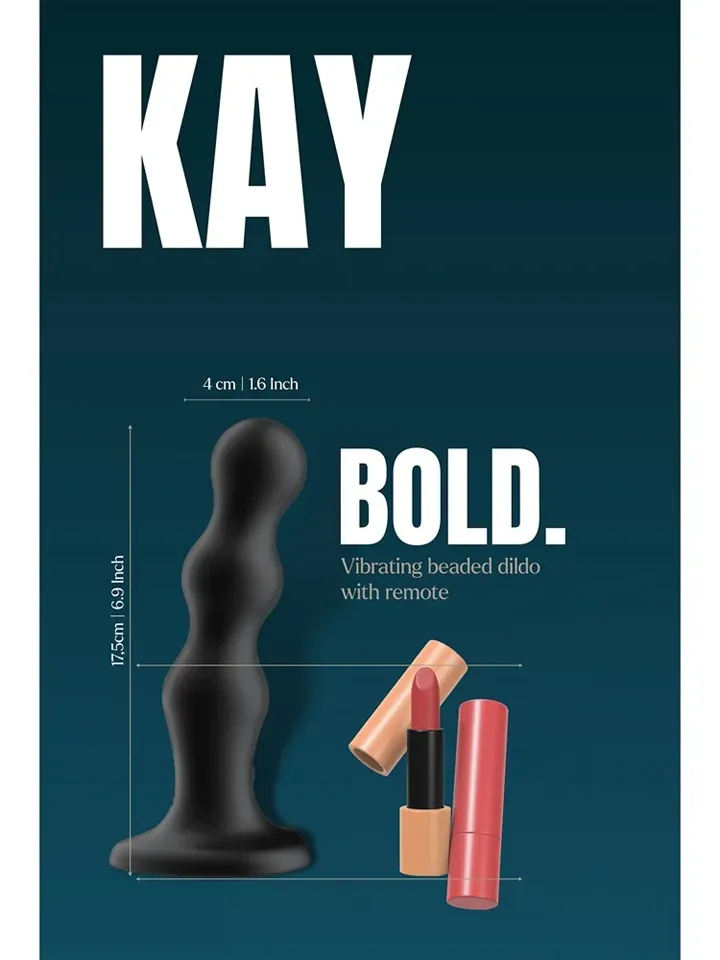 Kay Vibrator With Suction Cup 17,5 cm - Vibruojantis dildo 3 [full]