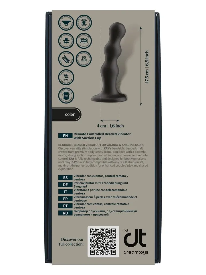 Kay Vibrator With Suction Cup 17,5 cm - Vibruojantis dildo 6 [full]