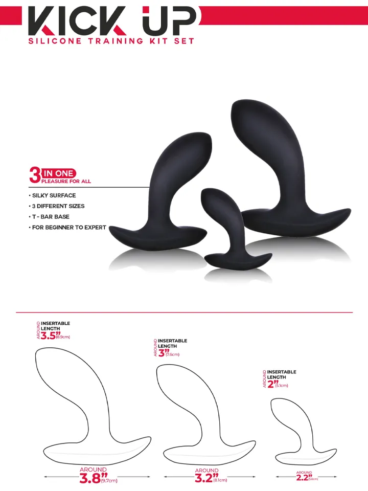 Kick Up Silicone Anal Training Kit - Analinis kištuko rinkinys 2 [full]