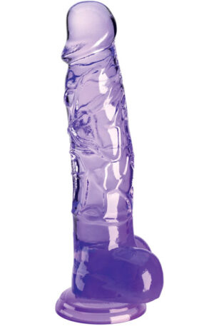 King Cock Clear With Balls Purple 20 cm - Dildo 1