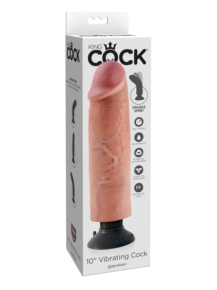 King Cock Realistic Vibrator 25,4 cm - Vibruojantis dildo 5 [full]