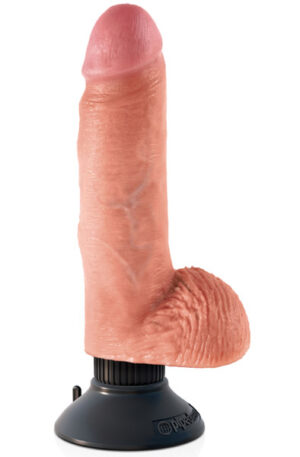 King Cock Vibrating Cock With Balls 18 cm - Vibruojantis dildo 1