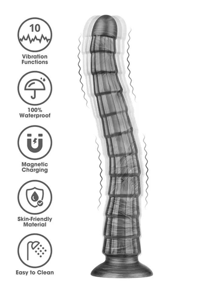 King Sized Vibrating Vibrax Slider 36,8 cm - Vibruojantis analinis dildo 1 [full]