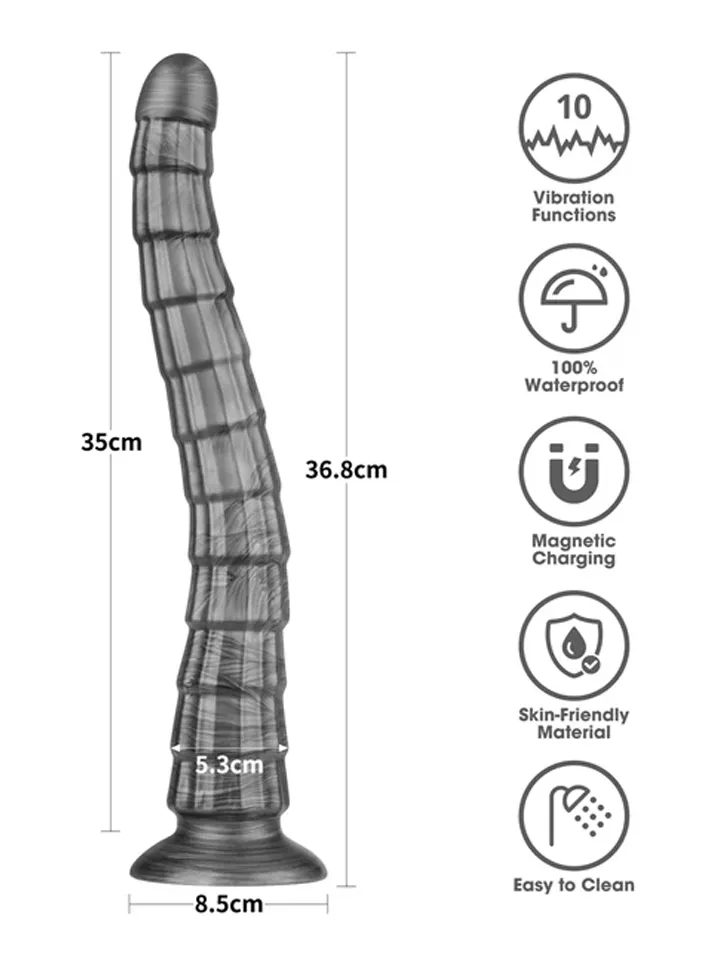 King Sized Vibrating Vibrax Slider 36,8 cm - Vibruojantis analinis dildo 2 [full]