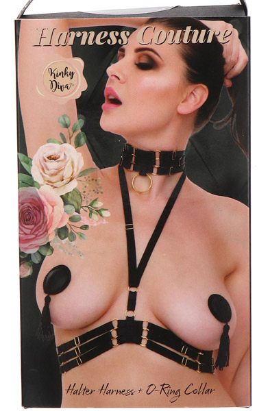 Kinky Diva Halter Harness + O-Ring Collar XS-L - Vergavimas sele 3