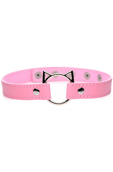 Kinky Kitty Ring Slim Choker Pink - BDSM Dūsintuvas (Chokeris) 2
