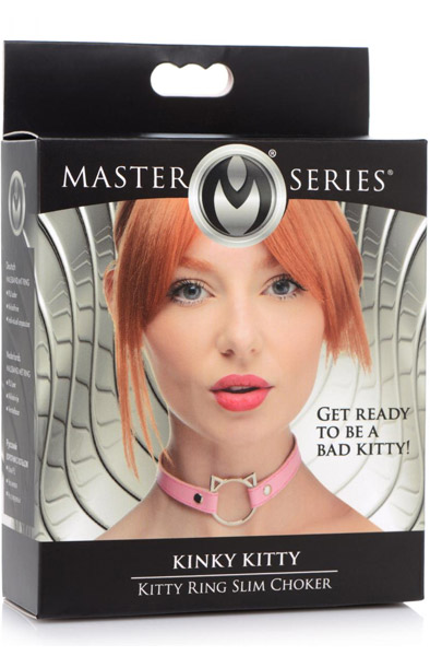 Kinky Kitty Ring Slim Choker Pink - BDSM Dūsintuvas (Chokeris) 3