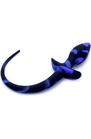 Kiotos Anal Plug Dog Tail Black/Blue - Gyvūnų uodegos analinis kištukas 1