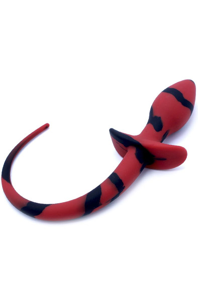 Kiotos Anal Plug Dog Tail Black/Red - Gyvūnų uodegos analinis kištukas 1