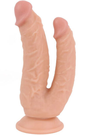 Kiotos Double COX Flesh 19 cm - Dvigubas dildo 1