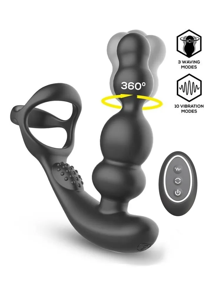 Klark Waving & Vibrating Plug With Remote - Prostatos vibratorius su varpos žiedu 1 [full]