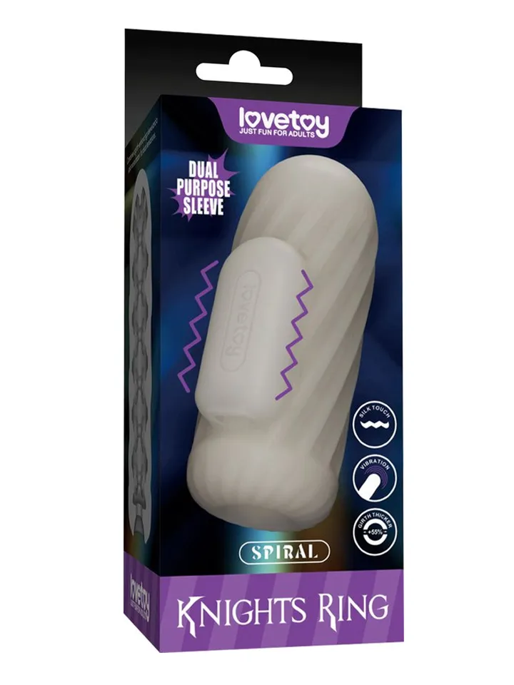 Knights Ring Vibrating Dual Purpose Sleeve-Spiral - Vibruojantis varpos plėtra 1 [full]