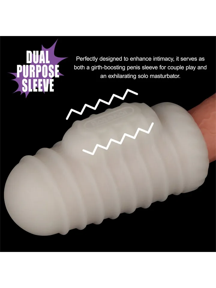 Knights Ring Vibrating Dual Purpose Sleeve-Wavy - Vibruojantis varpos plėtra 4 [full]