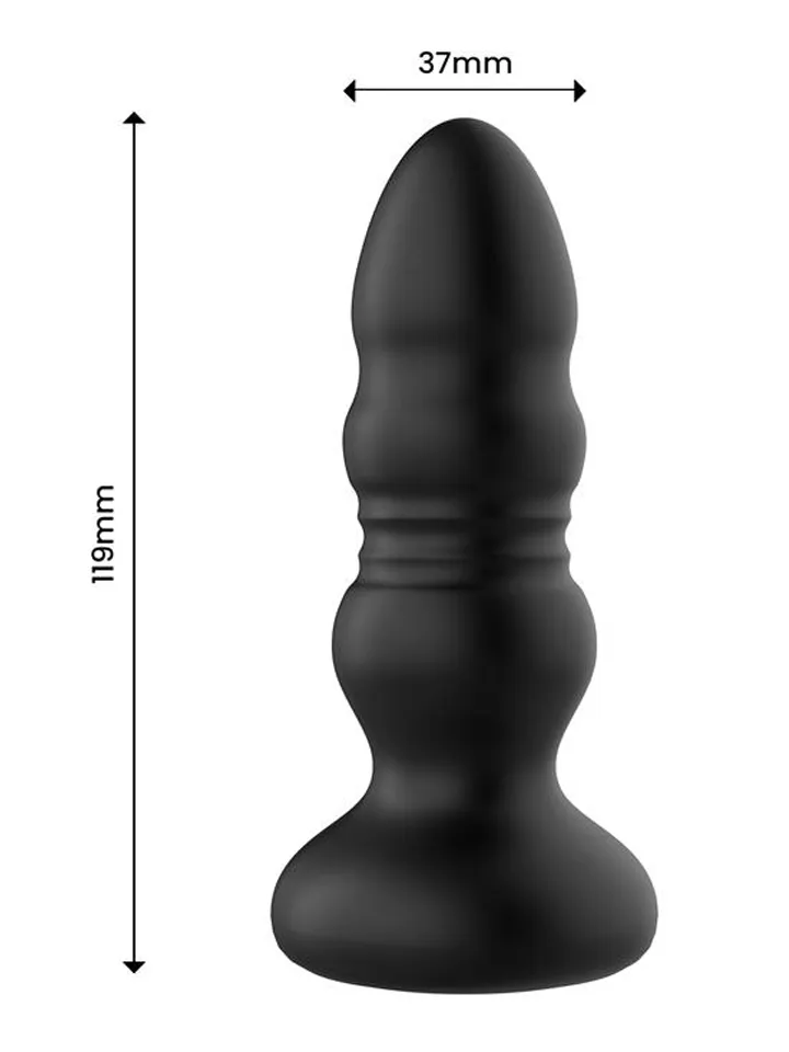 Krax Butt Plug With Vibration, Thrusting & Led Light - Vibruojantis analinis kištukas 3 [full]