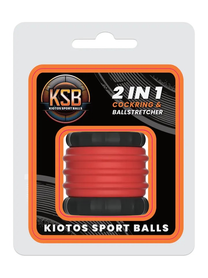 KSB 2in1 Silicone Cockring & Stretcher Red - Rutuliniai neštuvai 1 [full]
