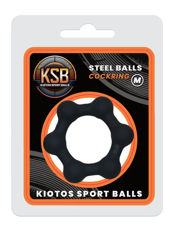 KSB Silicone Cockring With 6 Steel Balls Medium - Varpos žiedai 1 [full]