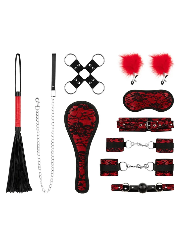 Lace & Leather Look 8-pcs Bondage Set - Vergavimo rinkinys 2 [full]