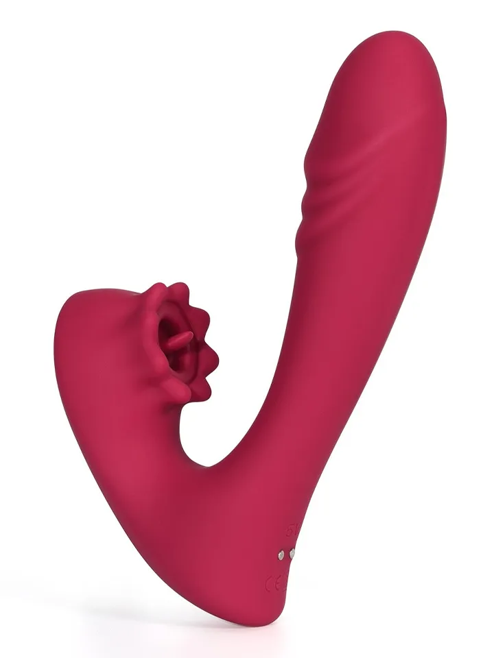 Lacy G-Spot Vibrator With Tongue Licker - G taško vibratorius 1 [full]