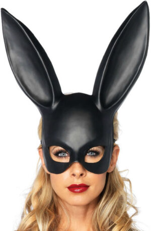 Leg Avenue Black Bondage Bunny Mask - Triušio ausys 1