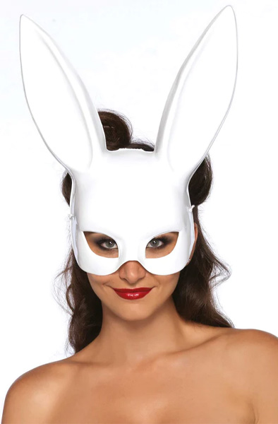 Leg Avenue Bunny Mask White - Vaidmenų žaidimai ir Maskaradas 1