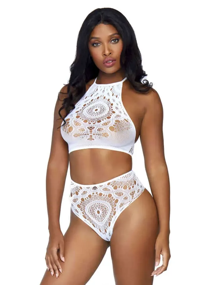 Leg Avenue Crop Top & High Waist Thong - Seksualus apatinis trikotažas 1 [full]