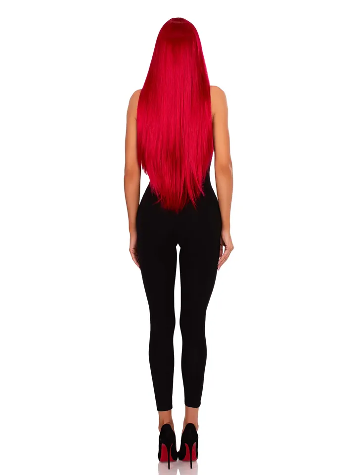 Leg Avenue Long Straight Center Part Wig Red - Raudonas perukas 2 [full]