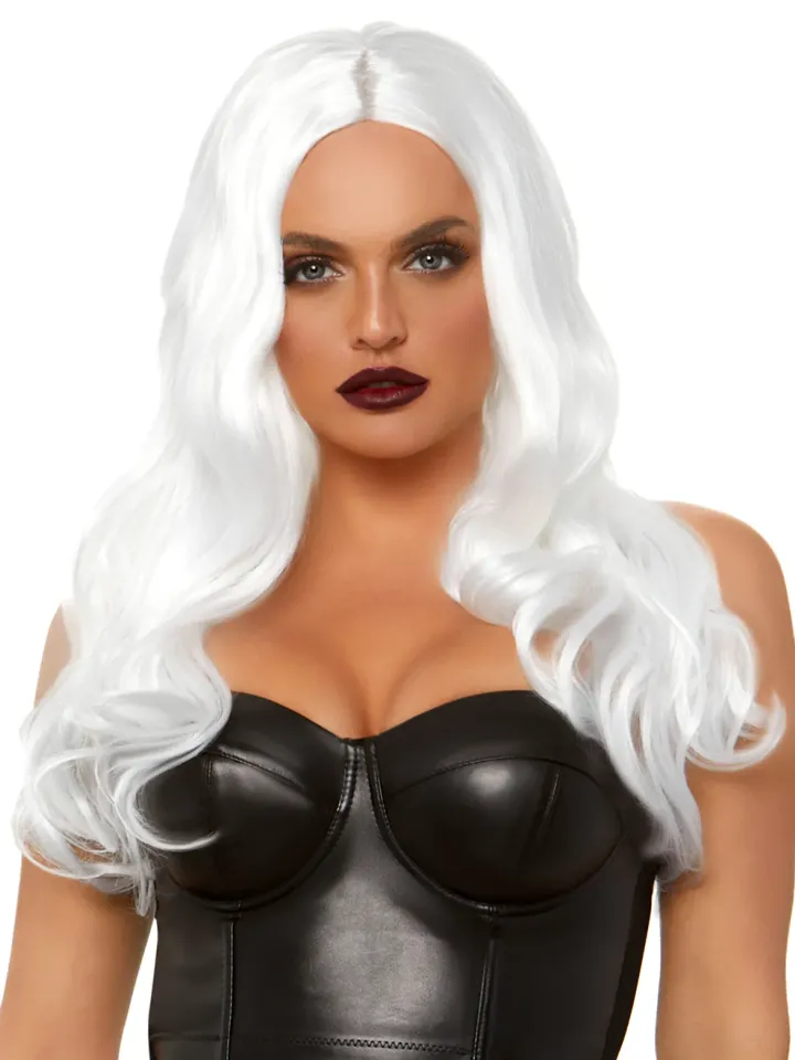 Leg Avenue Long Wavy Wig White - Perukas 1 [full]