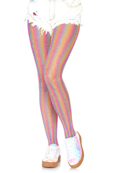 Leg Avenue Lurex Rainbow Fishnet Tights - Kojinės 1